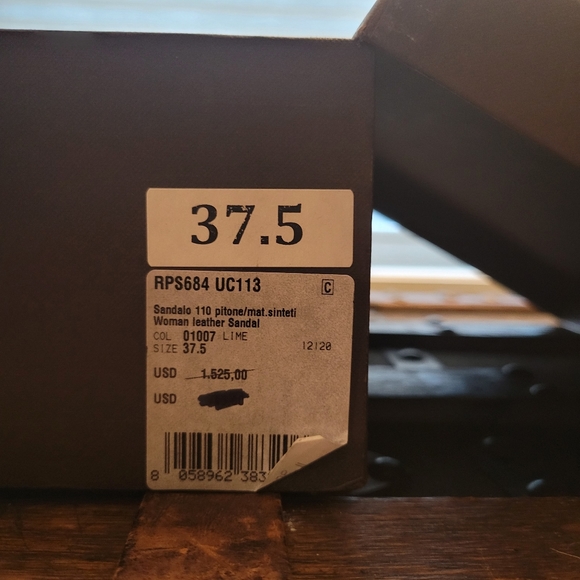Roberto Cavalli Lime Green python leather Sandals size 37.5 - Picture 10 of 10